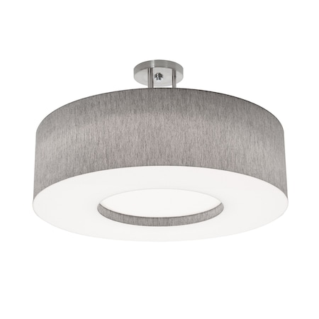 Afx Montclair 24in. LED Semi-Flush Mount, Satin Nickel Finish, Grey Shade MCF2432L5AJUD-GYSF
